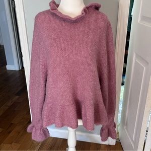 ZARA ALPACA RUFFLE SWEATER